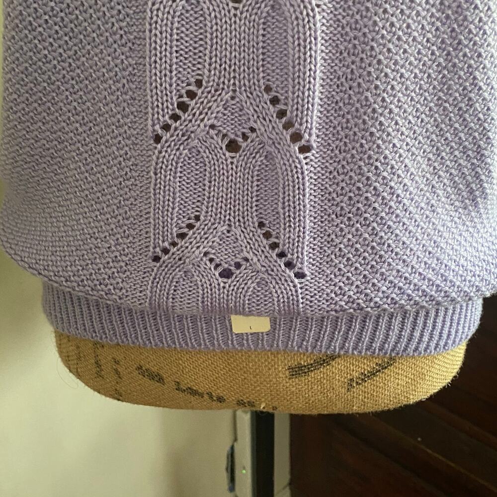 Vintage Cristin Stevens Lilac Knit Short Sleeve Sweater USA - Picture 16 of 16